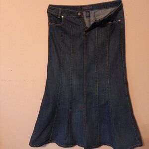 Baccini Blue Jean Trumpet Skirt Size 10